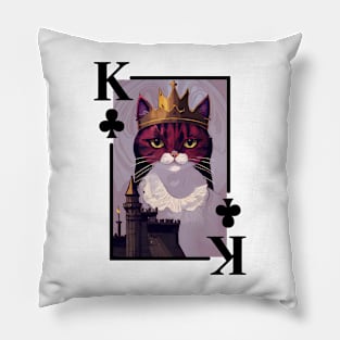 Cat King of Clubs Pillow