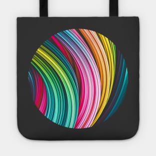 Colorful Abstract Art Strands. Circle Crop Tote