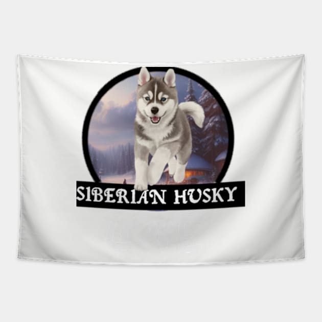 Siberian husky Tapestry by TshirtMA