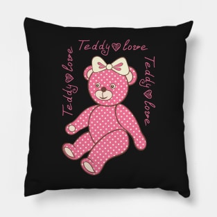 Vintage pink pattern with polka dots Pillow