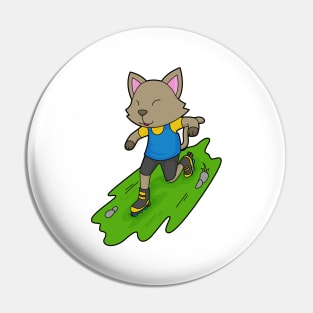 Cat Inline skating Roller skates Pin