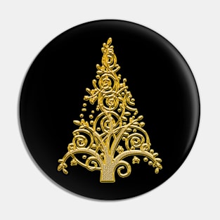 Merry Christmas Santa Golden Tree Decorations Pin