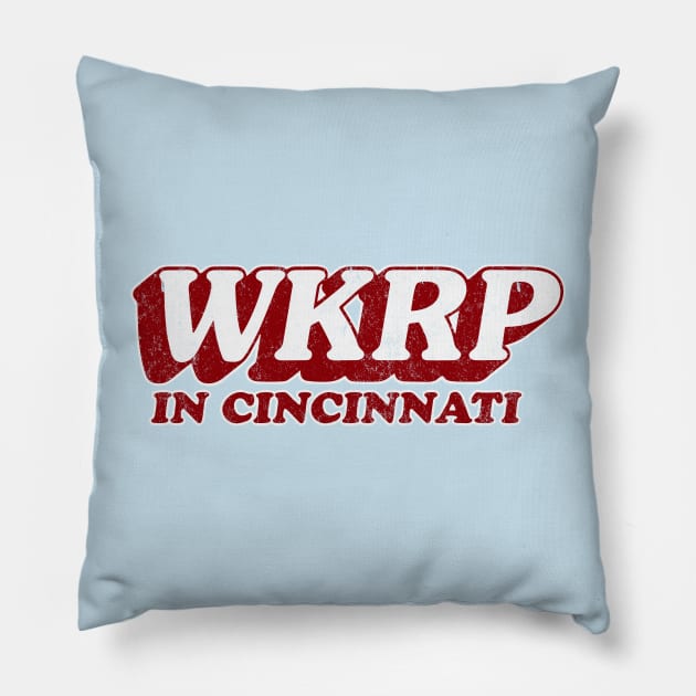 WKRP in Cincinnati - vintage logo Pillow by BodinStreet