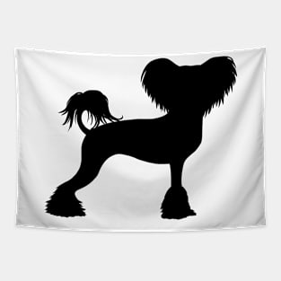 Black Chinese Crested Silhouette Tapestry