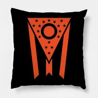 Minimalist State of Ohio Flag - Cincinnati Pillow