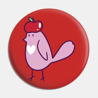 Pink Apple Bird Pin