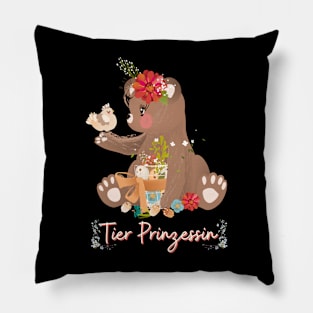 Teddy Bär Tier Prinzessin Blumen Süß Pillow