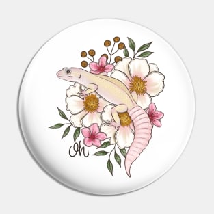 Leopard Gecko Murphy's Patternless with Florals Pin