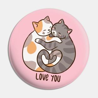 Cute cats hugging illustration for cat lovers Pin