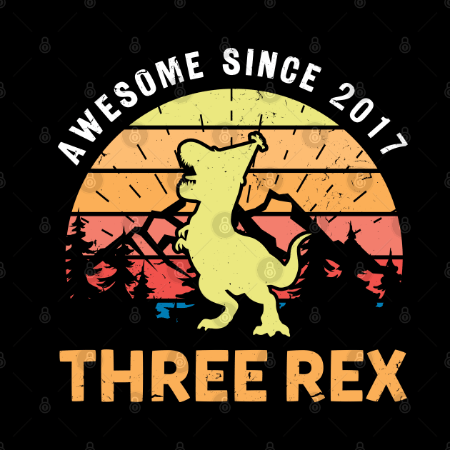 Three Rex 3rd Birthday Third Birthday Dinosaur by swissles