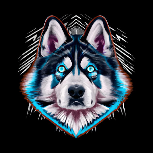 Alaskan Malamute Tribal Design by Furrban