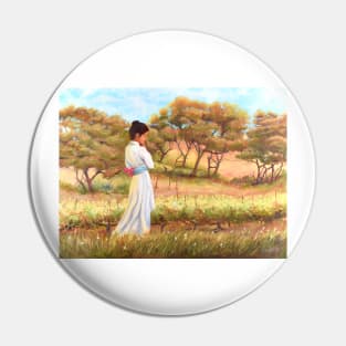 Woman girl walking in vineyard zen yoga buddhism Pin