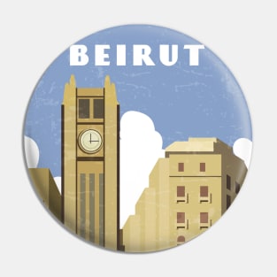 Beirut, Lebanon.Retro travel poster Pin