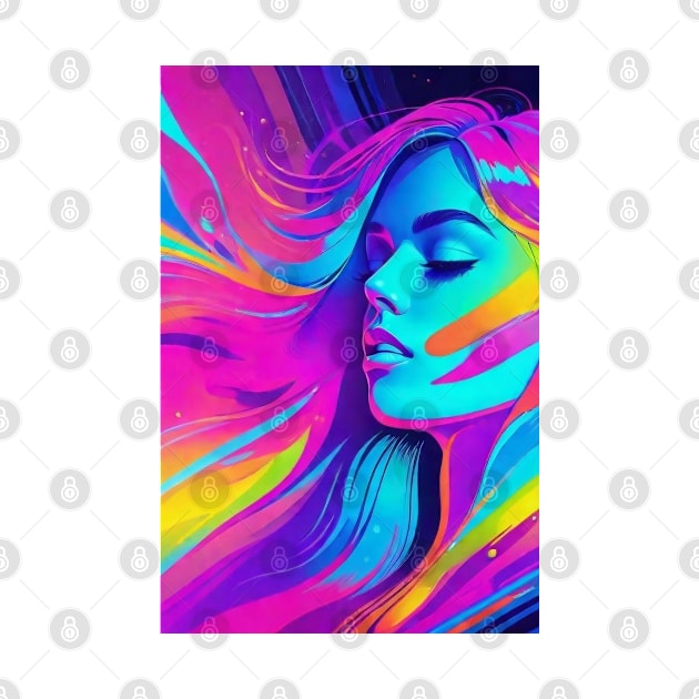 An Illustration of a Woman's Psychedelic Vision - colorful by RhaNassim ★★★★★