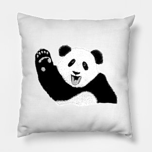 Hand drawn happy panda bear Pillow