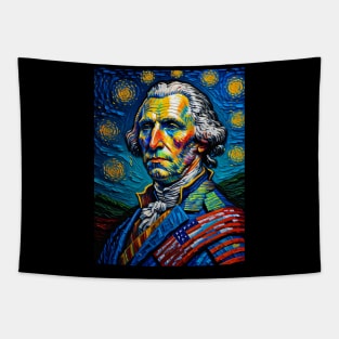 George Washington in starry night Tapestry