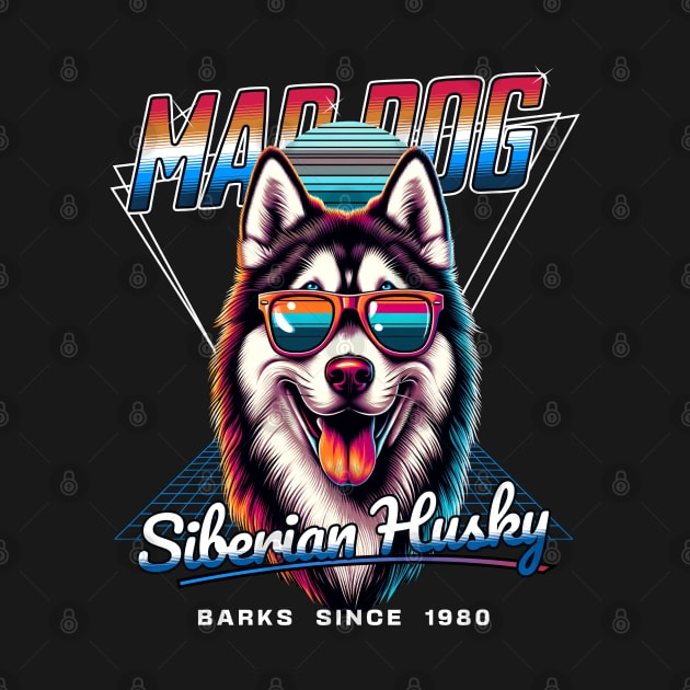 Mad Dog Siberian Husky Dog by Miami Neon Designs