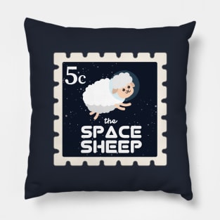 The Space Sheep | Postage Stamp | Funny Gift Ideas Pillow