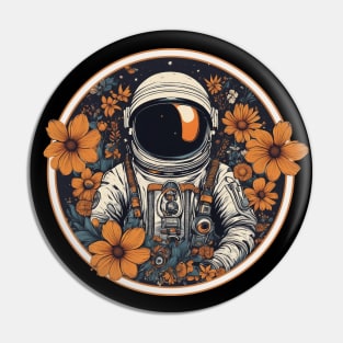 Astronaut in flowers Pin