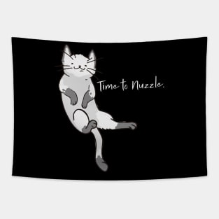 Time to Nuzzle cute adorable doodle cat t-shirt Tapestry