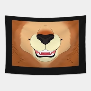 Tan Mane Lion Face Tapestry