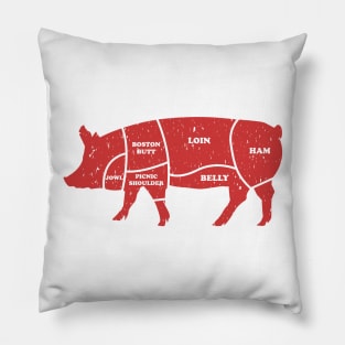 Labelled Pig Diagram Pillow