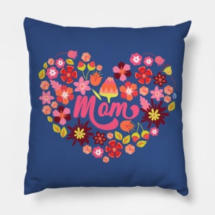 Mom Floral Heart Pillow