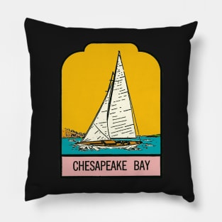 Vintage Style Chesapeake Bay Decal Pillow