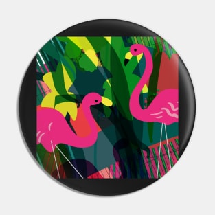 Gossiping flamingos Pin