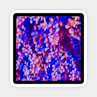 Light Pink Blue Petal Leaves Magnet