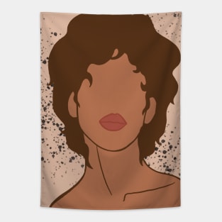 Minimalist Boho African American Woman Tapestry