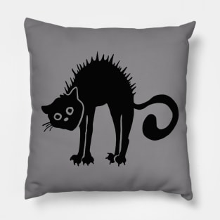 Angry Antisocial Black Cat Pillow