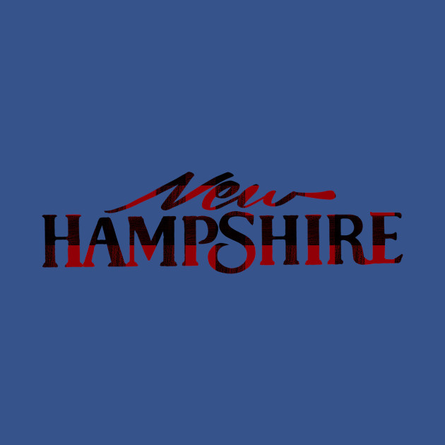 New Hampshire Buffalo Plaid Vintage License Plate Design - New Hampshire - T-Shirt