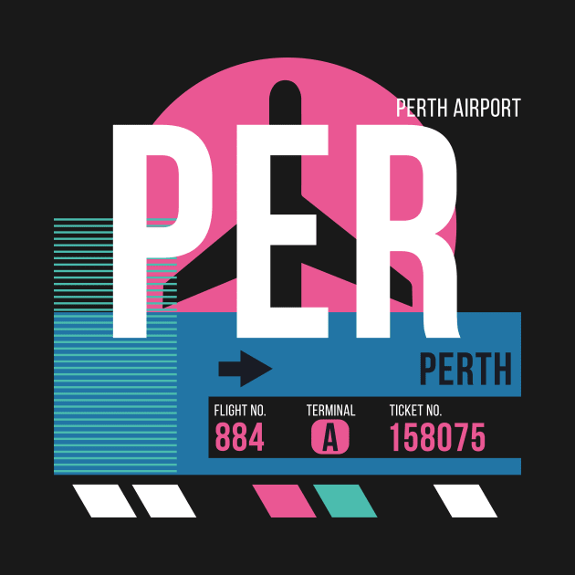 Perth (PER) Airport // Sunset Baggage Tag by Now Boarding