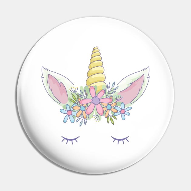 Unicorn - Cute Unicorn Crown Pin by KC Happy Shop