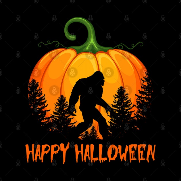 Vintage Bigfoot Pumpkin Halloween by az_Designs