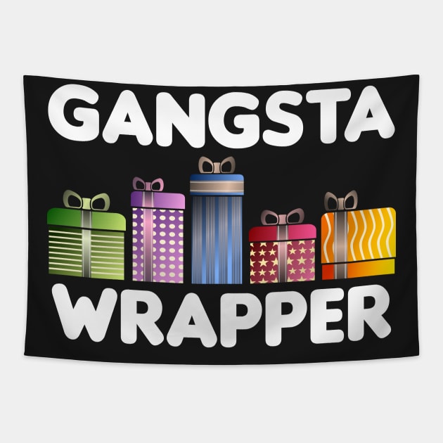 Gangsta Wrapper Funny Christmas Tapestry by finedesigns