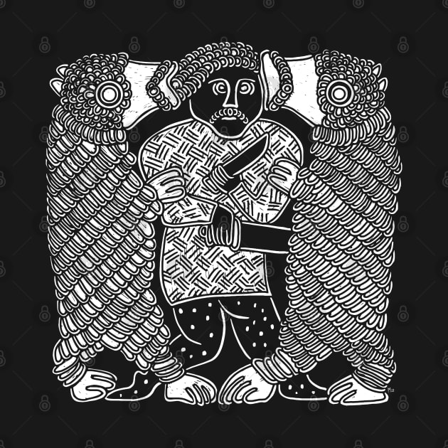 Norse Warrior and Bears from the Torslunda Plates by LaForma