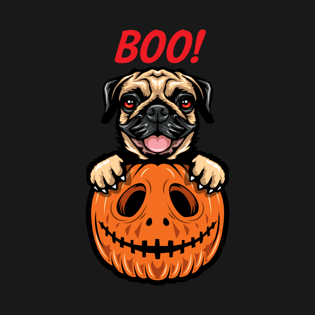 Halloween Pumpkin Pug by IPRINT