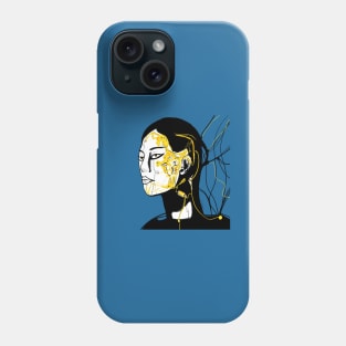 techno organic wise girl ecopop in layer art pop Phone Case