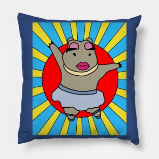 Dancing Ballerina Ballet Hippopotamus Pillow