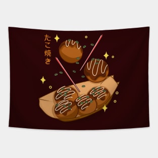 Kawaii Yummy Takoyaki Tapestry