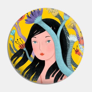 Women in flowers Pin