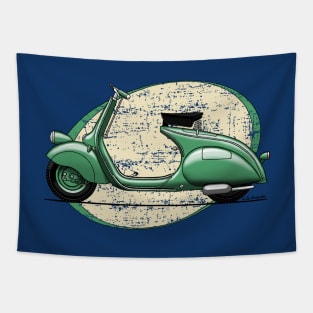 The classic and iconic green Italian scooter Tapestry