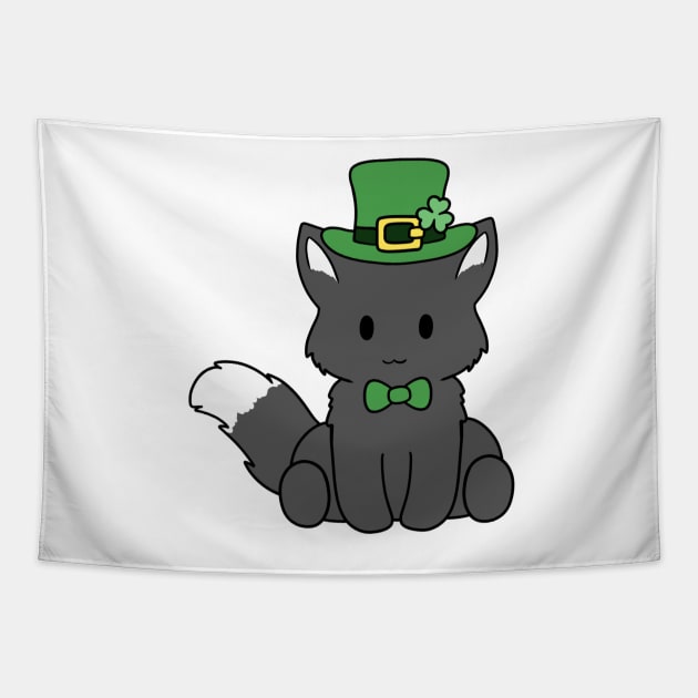 St Patrick Day Black Fox Tapestry by BiscuitSnack