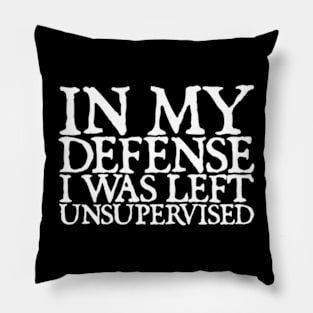 In My Defence I was Left Unsupervised Pillow