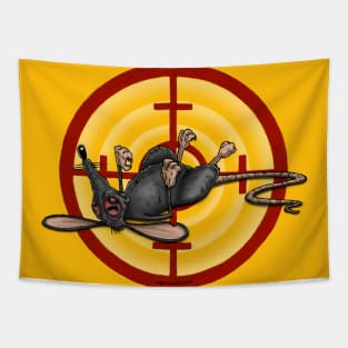 NIGHT RATS STUDIOS Rat Logo Yellow Tapestry