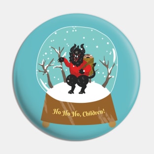 Ho Ho Ho Children Krampus is coming Christmas Fun Pin