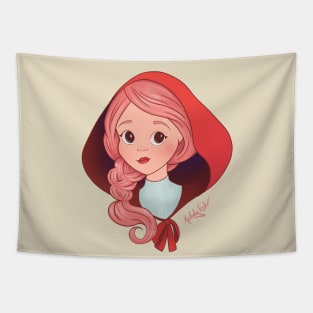 Pink Haired Little Red Tapestry