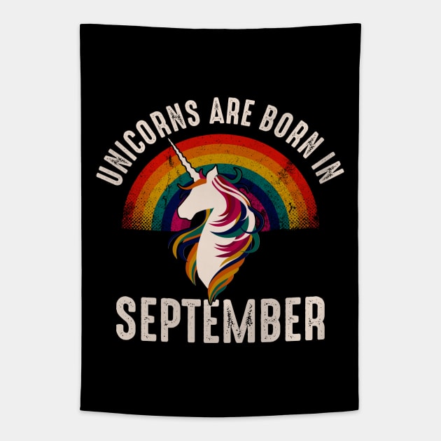 Unicorns Are Born In September Tapestry by monolusi